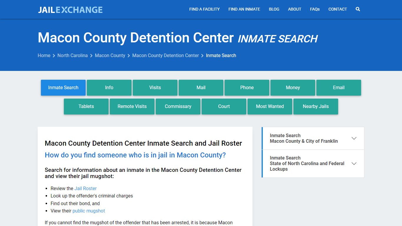 Macon County Detention Center Inmate Search - Jail Exchange